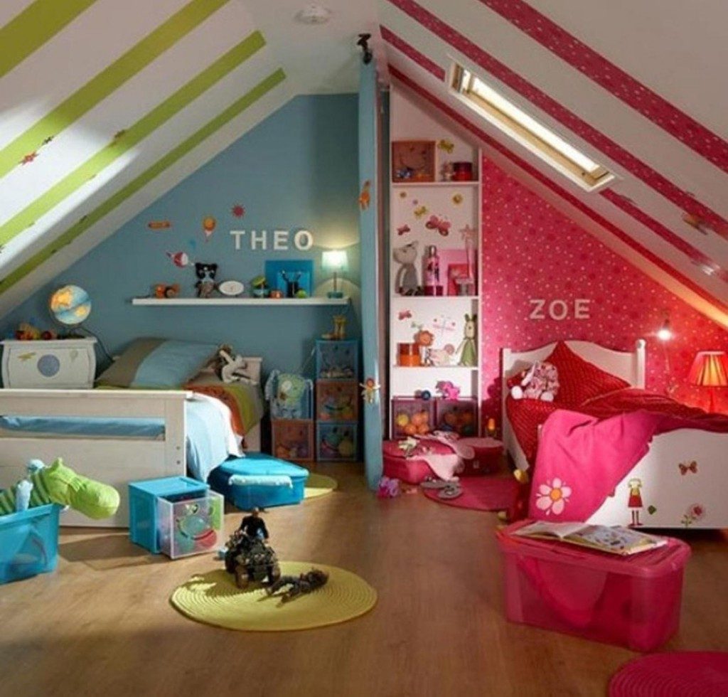 Dizajn dječje sobe za dvije heteroseksualne dječje dodatke