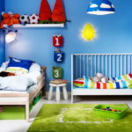 Dizajn dječje sobe za dvoje heteroseksualnih kutnih opcija