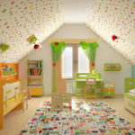 Dizajn dječje sobe za dvoje heteroseksualne djece na tavanu