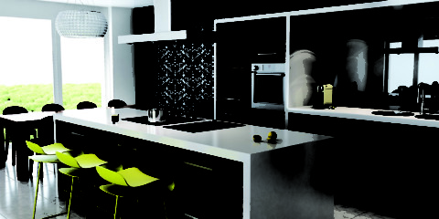 Virtuvės dizainas šiuolaikiško šiuolaikinio stiliaus baldais