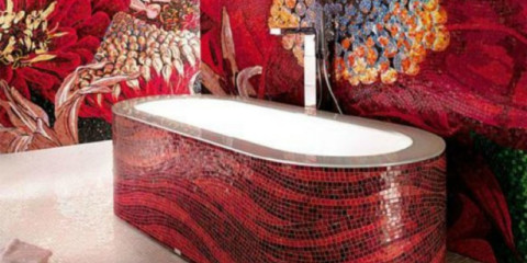 Banyo dekoratif çizimi için mozaik