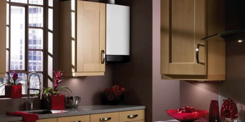 verzia svetlého štýlu kuchyne s fotografiou s plynovým kotlom