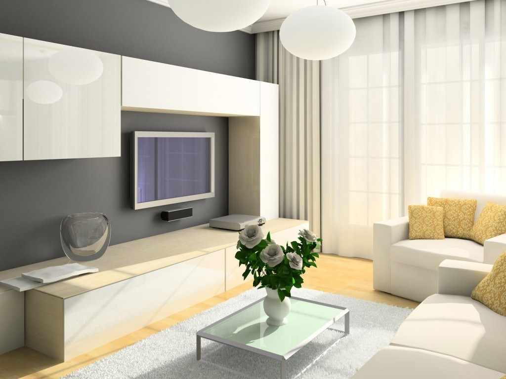 Un exemple de décoration lumineuse d'un salon 19-20 m²