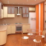 Modern mutfak tasarım turuncu perdeler