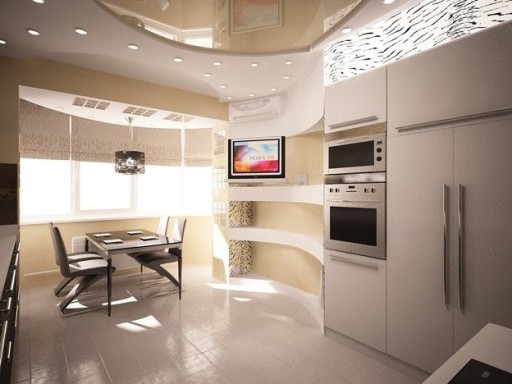 تصميم المطبخ مع شرفة