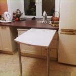 Extendable kitchen table with fridge