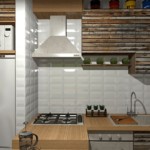 Wooden facades of wall cabinets