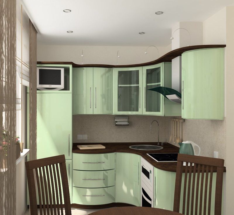 Kruşçev'in mutfağında kompakt bir yeşil renk tonu seti