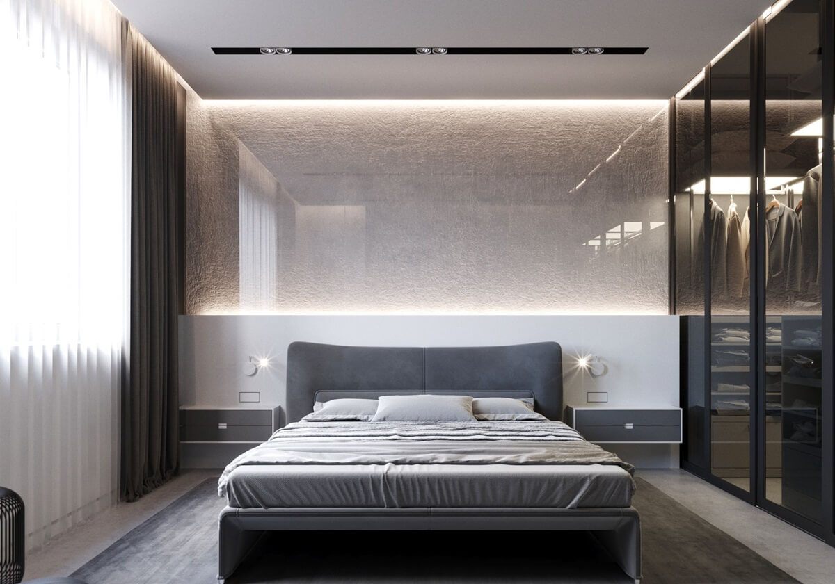 מיטת חדר שינה מינימליסטית