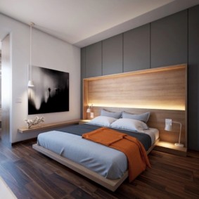 נוף פנימי לחדר שינה בסגנון מינימליזם