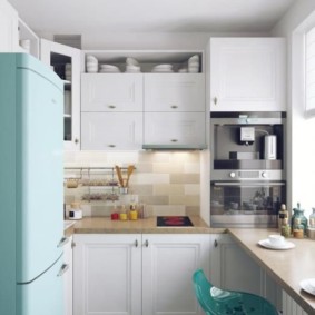 Retro-stijl turquoise koelkast
