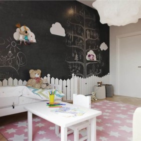 Çocuk odasında kayrak duvar