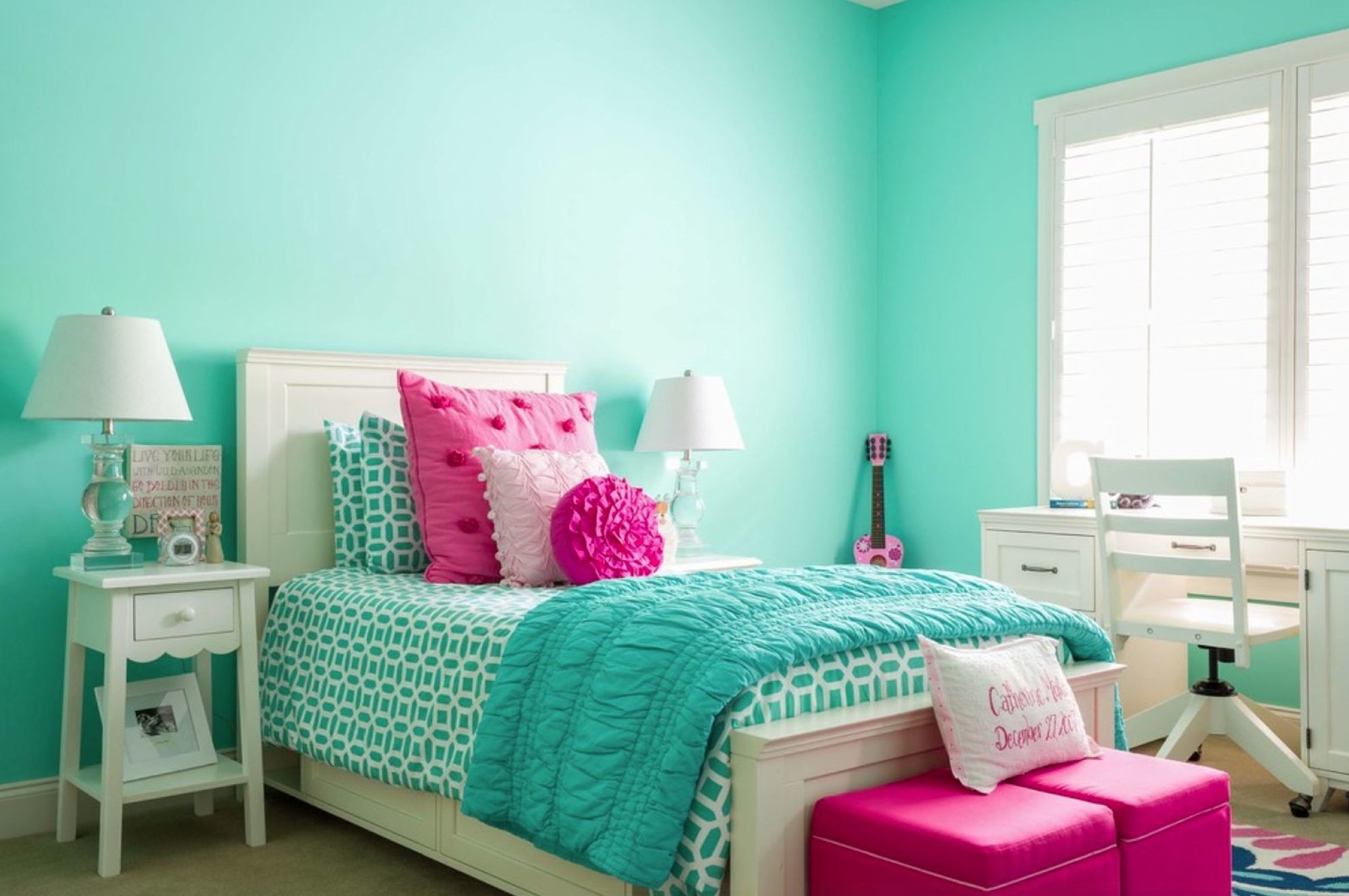 แนวคิดห้องนอนสีชมพูสีฟ้า