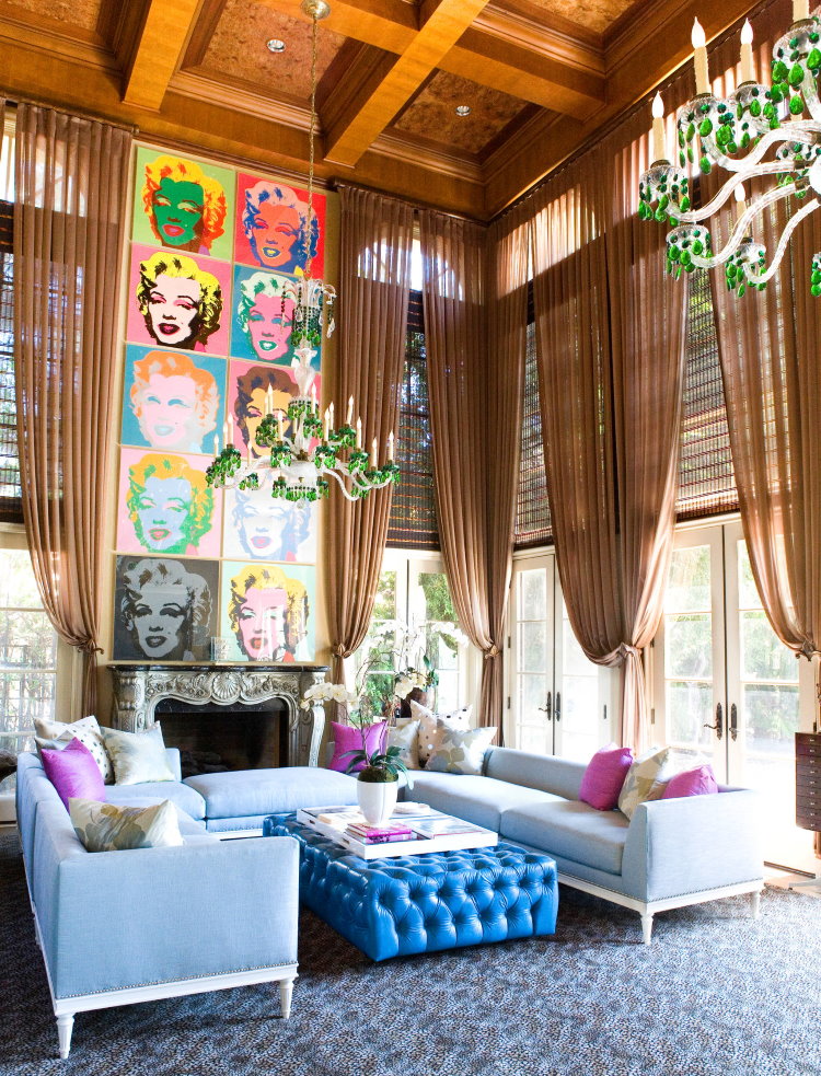 Une sélection de rideaux pour le salon dans le style du pop art