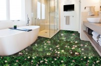 3D grindų nuotrauka vonios kambaryje