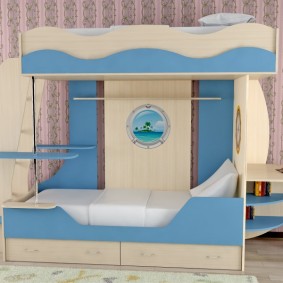Krevet na sprat u morskom stilu