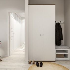 armoire avec portes battantes aux idées de conception de couloir